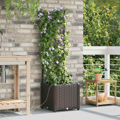 vidaXL Garden Planter Brown 40 x 40 x 142 cm PP
