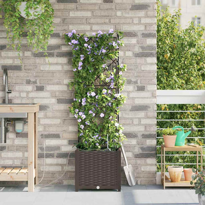 vidaXL Garden Planter Brown 40 x 40 x 142 cm PP