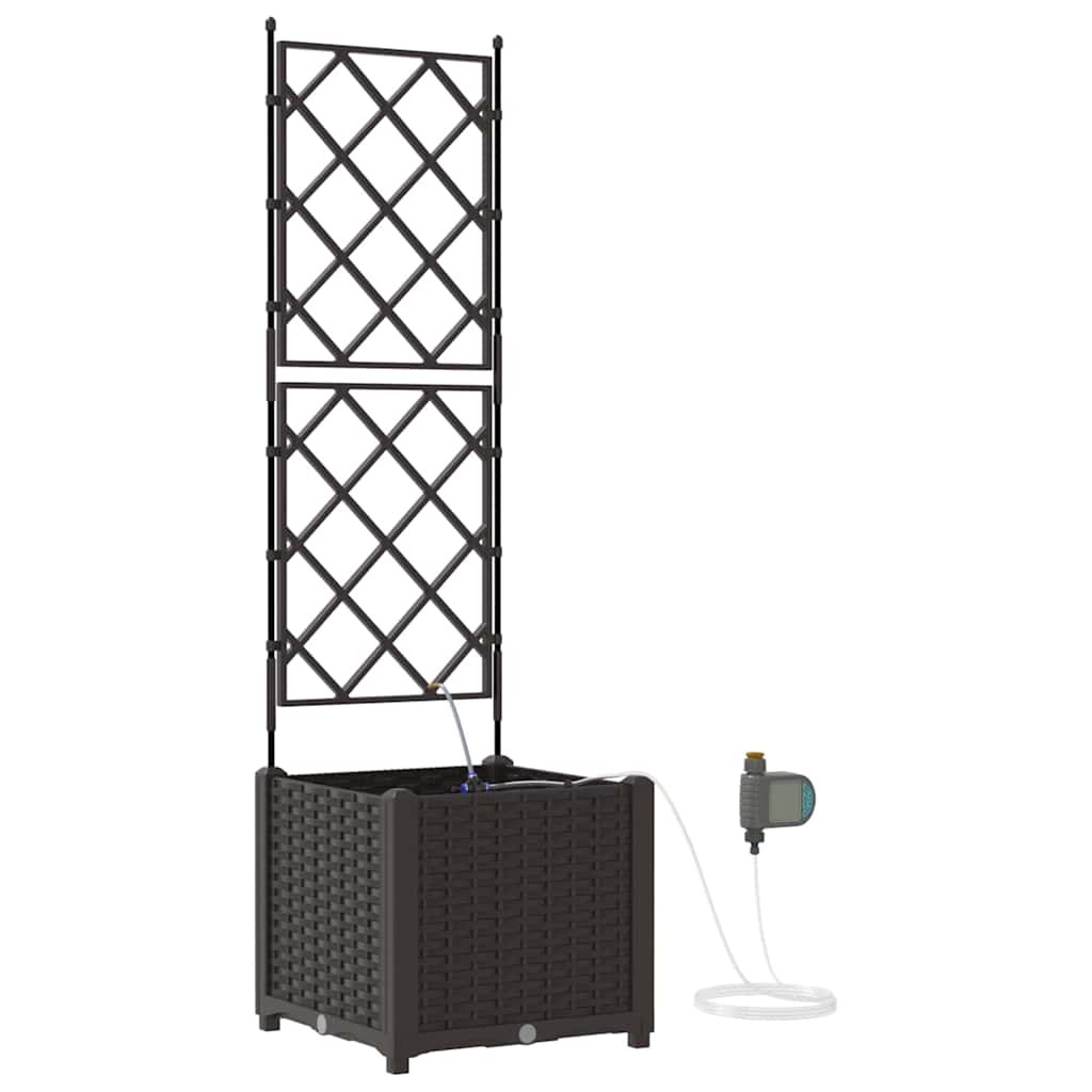 vidaXL Garden Planter Brown 40 x 40 x 142 cm PP