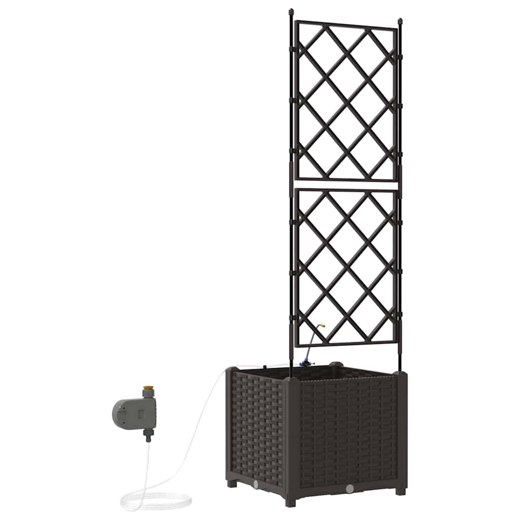 vidaXL Garden Planter Brown 40 x 40 x 142 cm PP