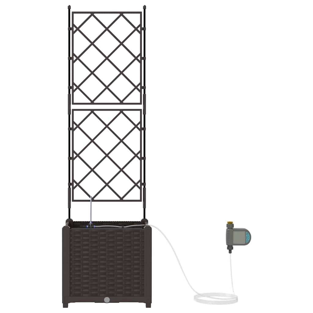 vidaXL Garden Planter Brown 40 x 40 x 142 cm PP