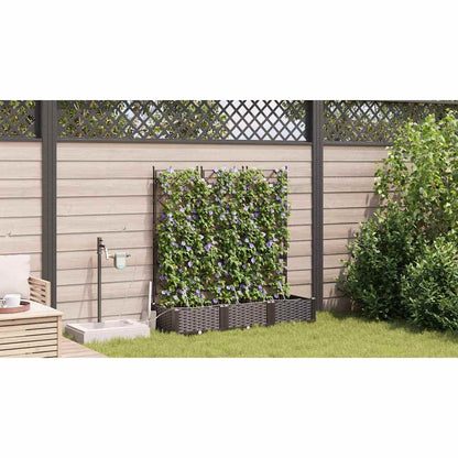 vidaXL Garden Planter 3 pcs Brown 120 x 40 x 126 cm PP