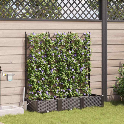 vidaXL Garden Planters Lattice with Storage Brown 120 x 40 x 126 cm Plastic