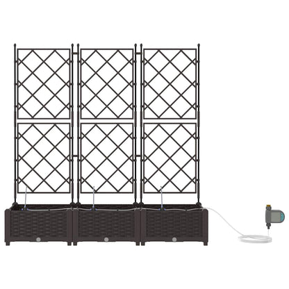 vidaXL Garden Planters Lattice with Storage Brown 120 x 40 x 126 cm Plastic