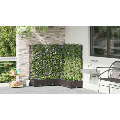 vidaXL Garden Planter 5 pcs Brown 120 x 120 x 126 cm PP