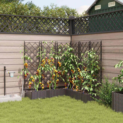 vidaXL Garden Planter 5 pcs Brown 120 x 120 x 126 cm PP