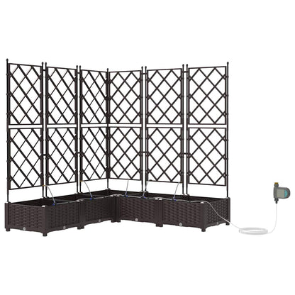 vidaXL Garden Planter 5 pcs Brown 120 x 120 x 126 cm PP