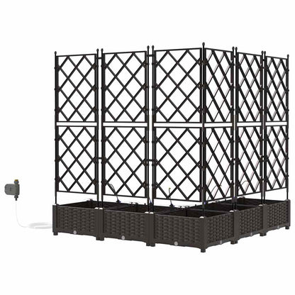 vidaXL Garden Planter 5 pcs Brown 120 x 120 x 126 cm PP