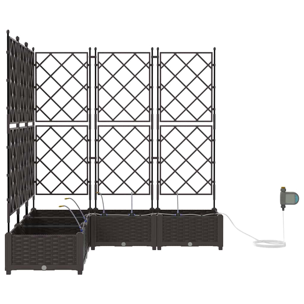 vidaXL Garden Planter 5 pcs Brown 120 x 120 x 126 cm PP