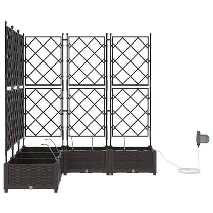 vidaXL Garden Planter 5 pcs Brown 120 x 120 x 126 cm PP