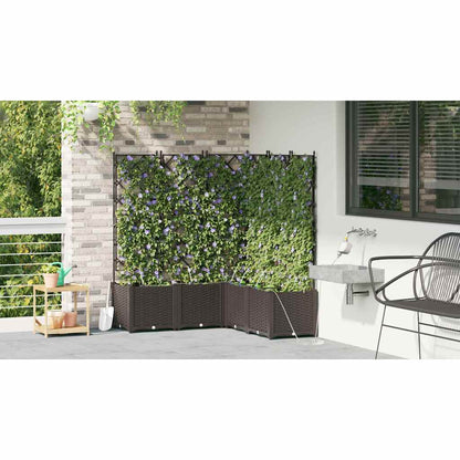 vidaXL Garden Planter 5 pcs Brown 120 x 120 x 142 cm PP