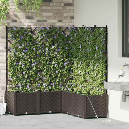 vidaXL Garden Planter 5 pcs Brown 120 x 120 x 142 cm PP