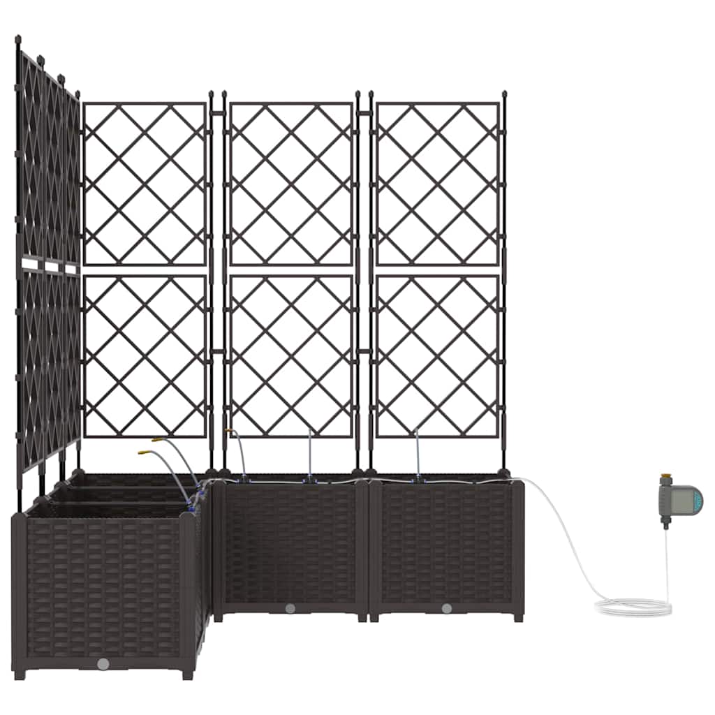 vidaXL Garden Planter 5 pcs Brown 120 x 120 x 142 cm PP