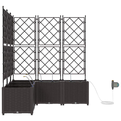 vidaXL Garden Planter 5 pcs Brown 120 x 120 x 142 cm PP