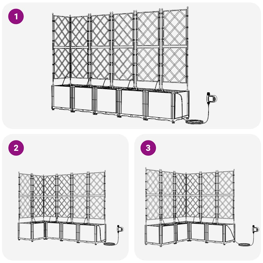 vidaXL Garden Planter 5 pcs Brown 120 x 120 x 142 cm PP