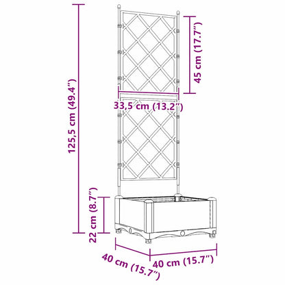 vidaXL Garden Planter Black 40 x 40 x 125.5 cm PP
