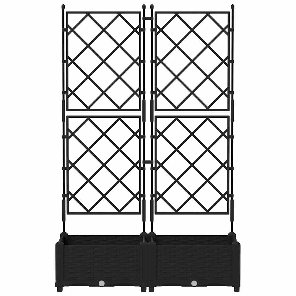 vidaXL Garden Planter 2 pcs Black 80 x 40 x 125.5 cm PP