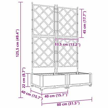 vidaXL Garden Planter 2 pcs Black 80 x 40 x 125.5 cm PP