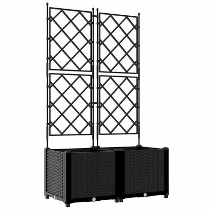 vidaXL Garden Planter 2 pcs Black 80 x 40 x 143 cm PP