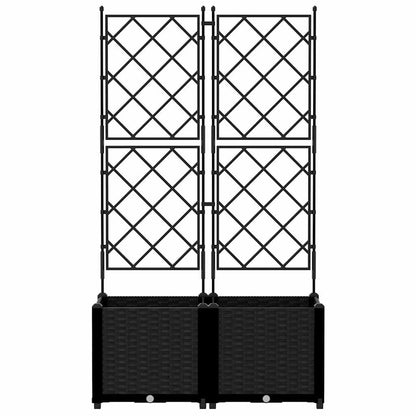 vidaXL Garden Planter 2 pcs Black 80 x 40 x 143 cm PP