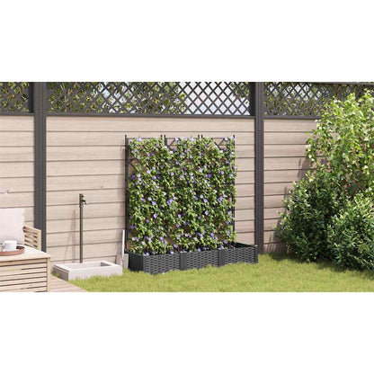 vidaXL Garden Planter 3 pcs Black 120 x 40 x 125.5 cm PP