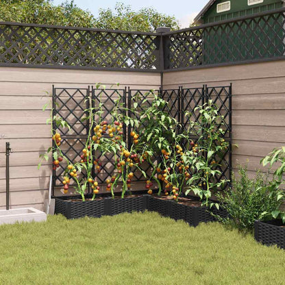 vidaXL Garden Planter 5 pcs Black 120 x 120 x 125.5 cm PP