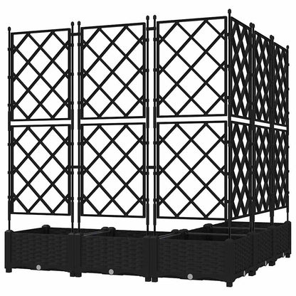 vidaXL Garden Planter 5 pcs Black 120 x 120 x 125.5 cm PP