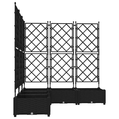 vidaXL Garden Planter 5 pcs Black 120 x 120 x 125.5 cm PP