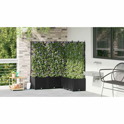 vidaXL Garden Planter 5 pcs Black 120 x 120 x 143 cm PP