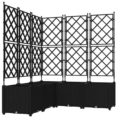 vidaXL Garden Planter 5 pcs Black 120 x 120 x 143 cm PP