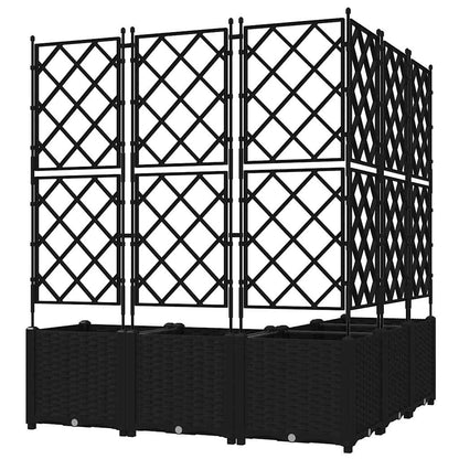 vidaXL Garden Planter 5 pcs Black 120 x 120 x 143 cm PP