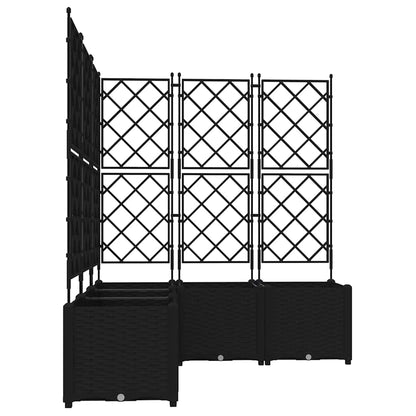 vidaXL Garden Planter 5 pcs Black 120 x 120 x 143 cm PP