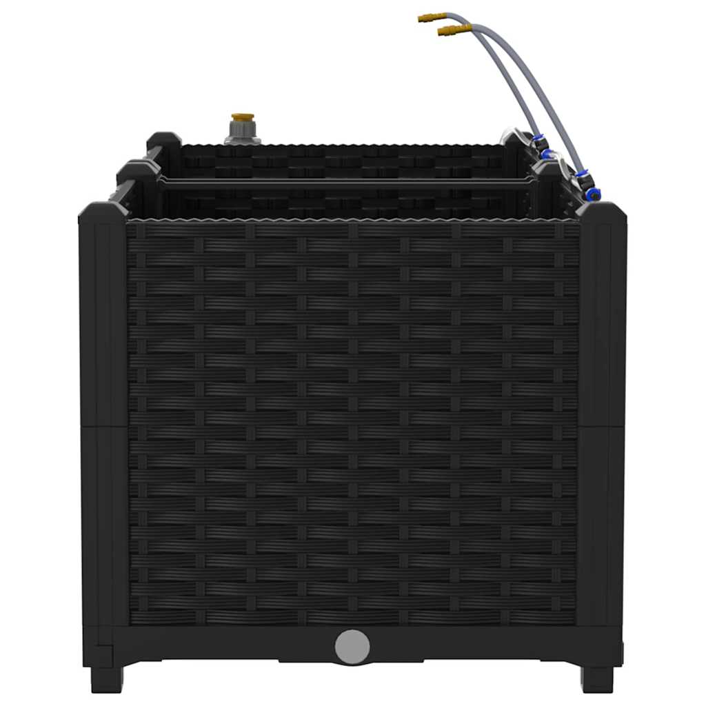 vidaXL Garden Planter 2 pcs Black 80 x 40 x 37.5 cm PP