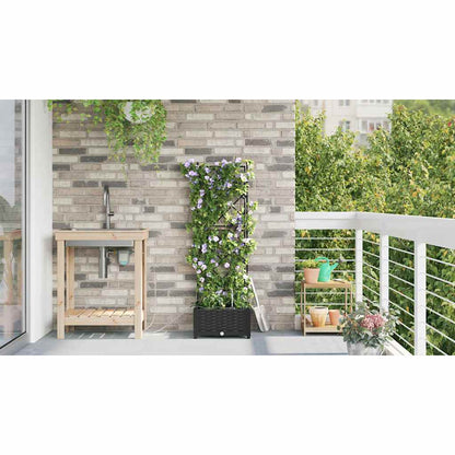 vidaXL Garden Planter Black 40 x 40 x 126 cm PP