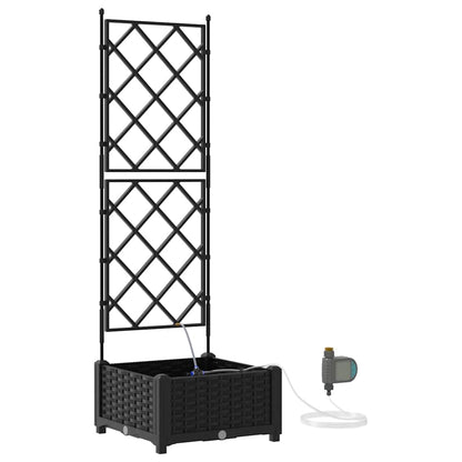 vidaXL Garden Planter Black 40 x 40 x 126 cm PP