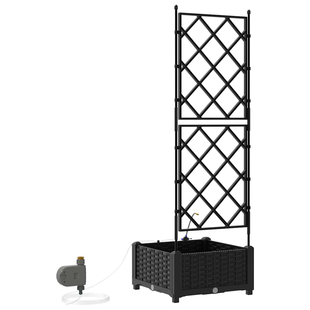 vidaXL Garden Planter Black 40 x 40 x 126 cm PP