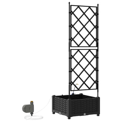 vidaXL Garden Planter Black 40 x 40 x 126 cm PP