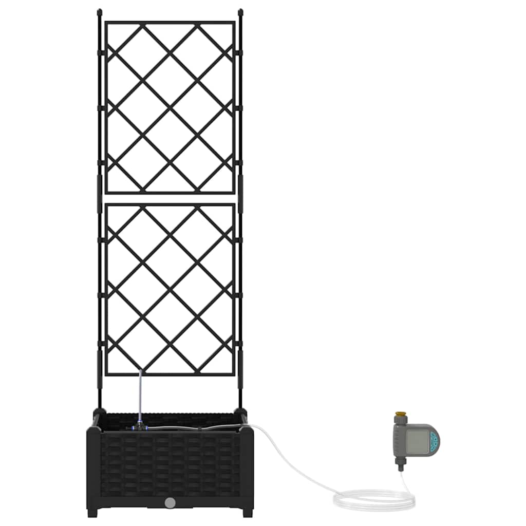 vidaXL Garden Planter Black 40 x 40 x 126 cm PP