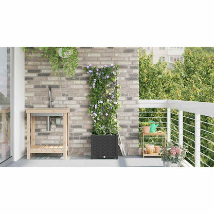 vidaXL Garden Planter Black 40 x 40 x 142 cm Plastic