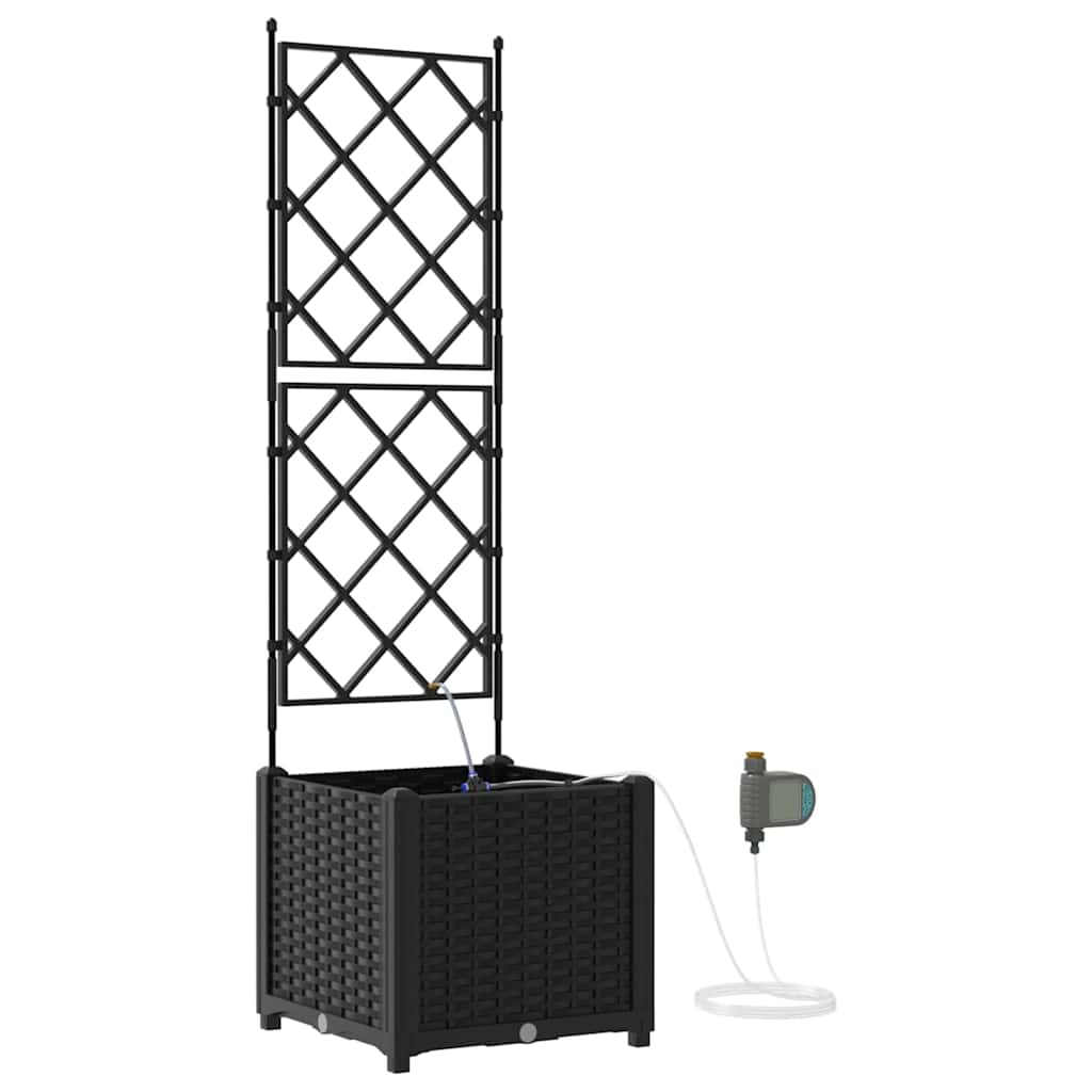 vidaXL Garden Planter Black 40 x 40 x 142 cm Plastic