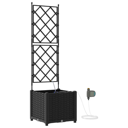 vidaXL Garden Planter Black 40 x 40 x 142 cm Plastic