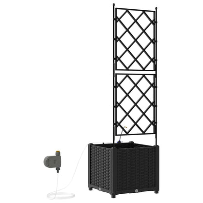 vidaXL Garden Planter Black 40 x 40 x 142 cm Plastic