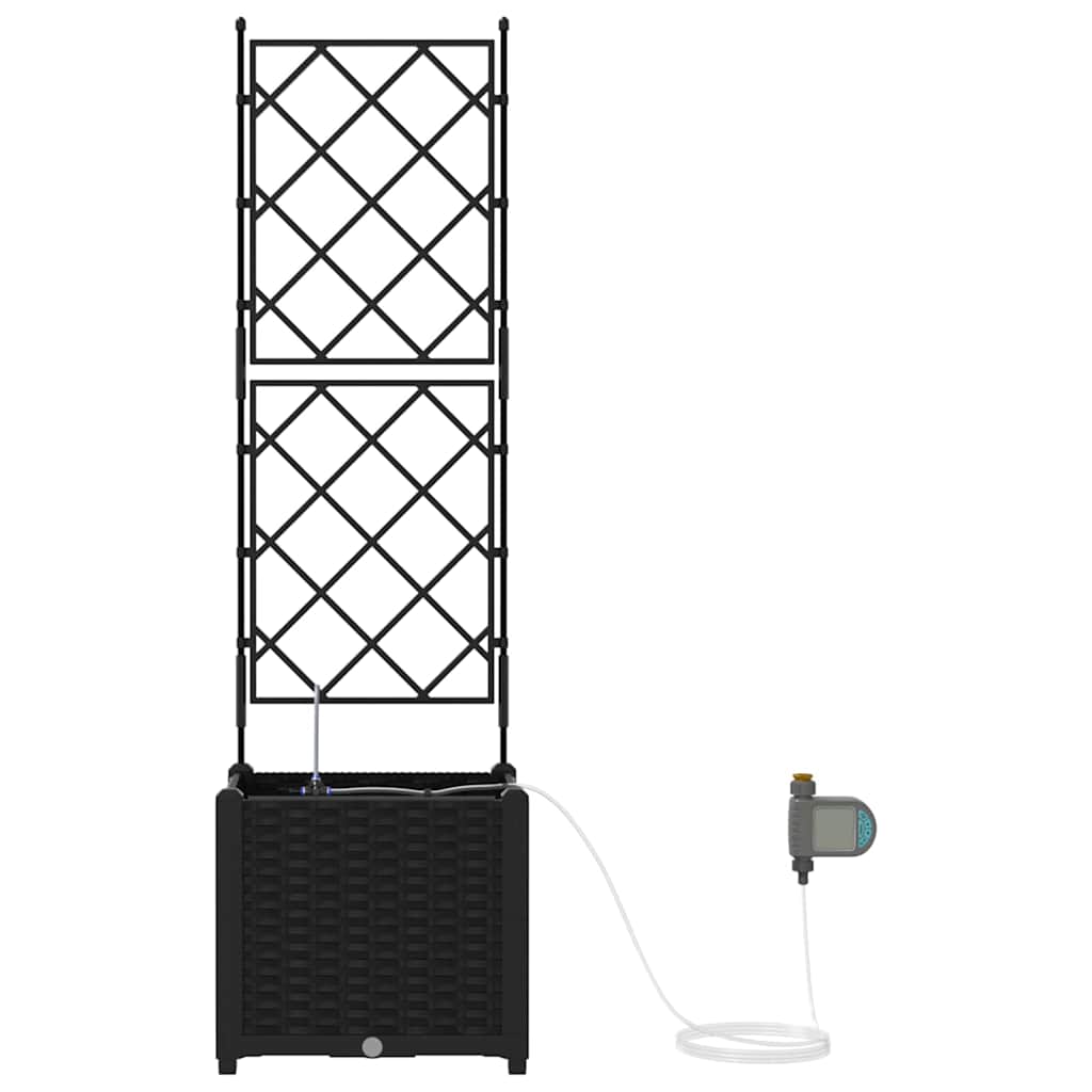 vidaXL Garden Planter Black 40 x 40 x 142 cm Plastic