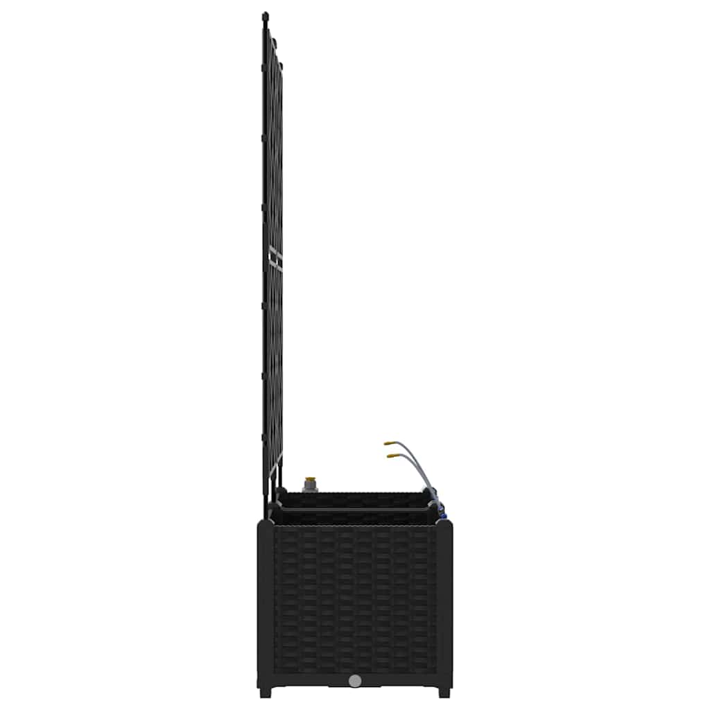 vidaXL Garden Planter 2 pcs Black 80 x 40 x 142 cm PP