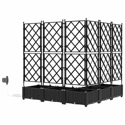 vidaXL Garden Planter 5 pcs Black 120 x 120 x 126 cm PP