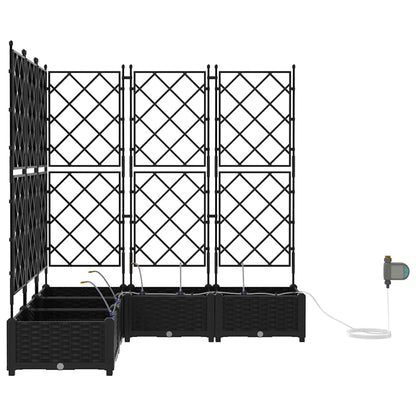 vidaXL Garden Planter 5 pcs Black 120 x 120 x 126 cm PP