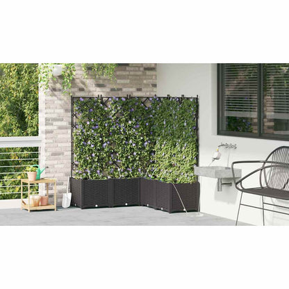 vidaXL Garden Planter 5 pcs Black 120 x 120 x 142 cm PP