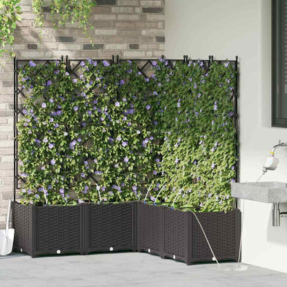 vidaXL Garden Planter 5 pcs Black 120 x 120 x 142 cm PP