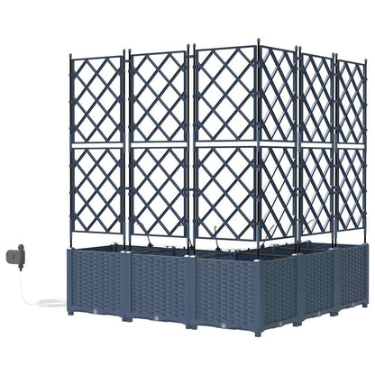 vidaXL Garden Planter Grey 40 x 40 x 125.5 cm PP