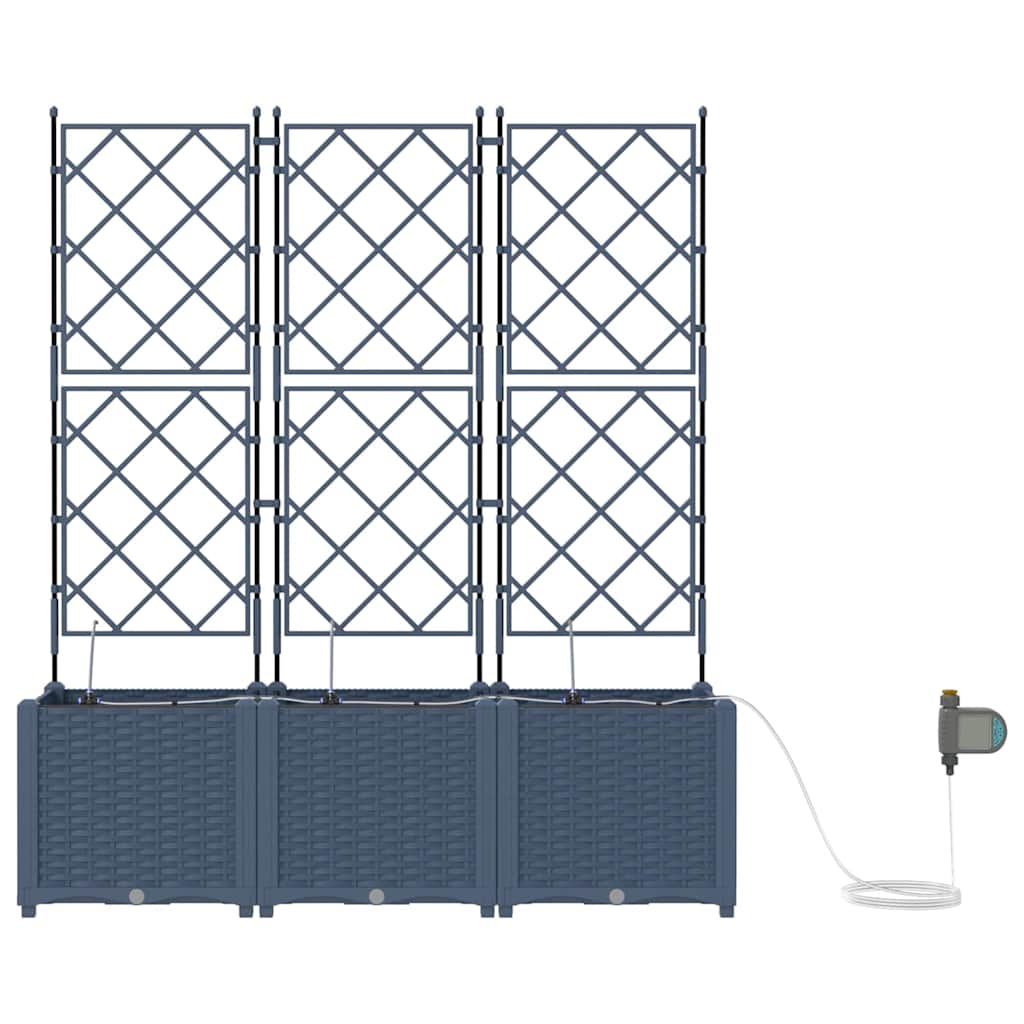 vidaXL Garden Planter Grey 40 x 40 x 125.5 cm PP
